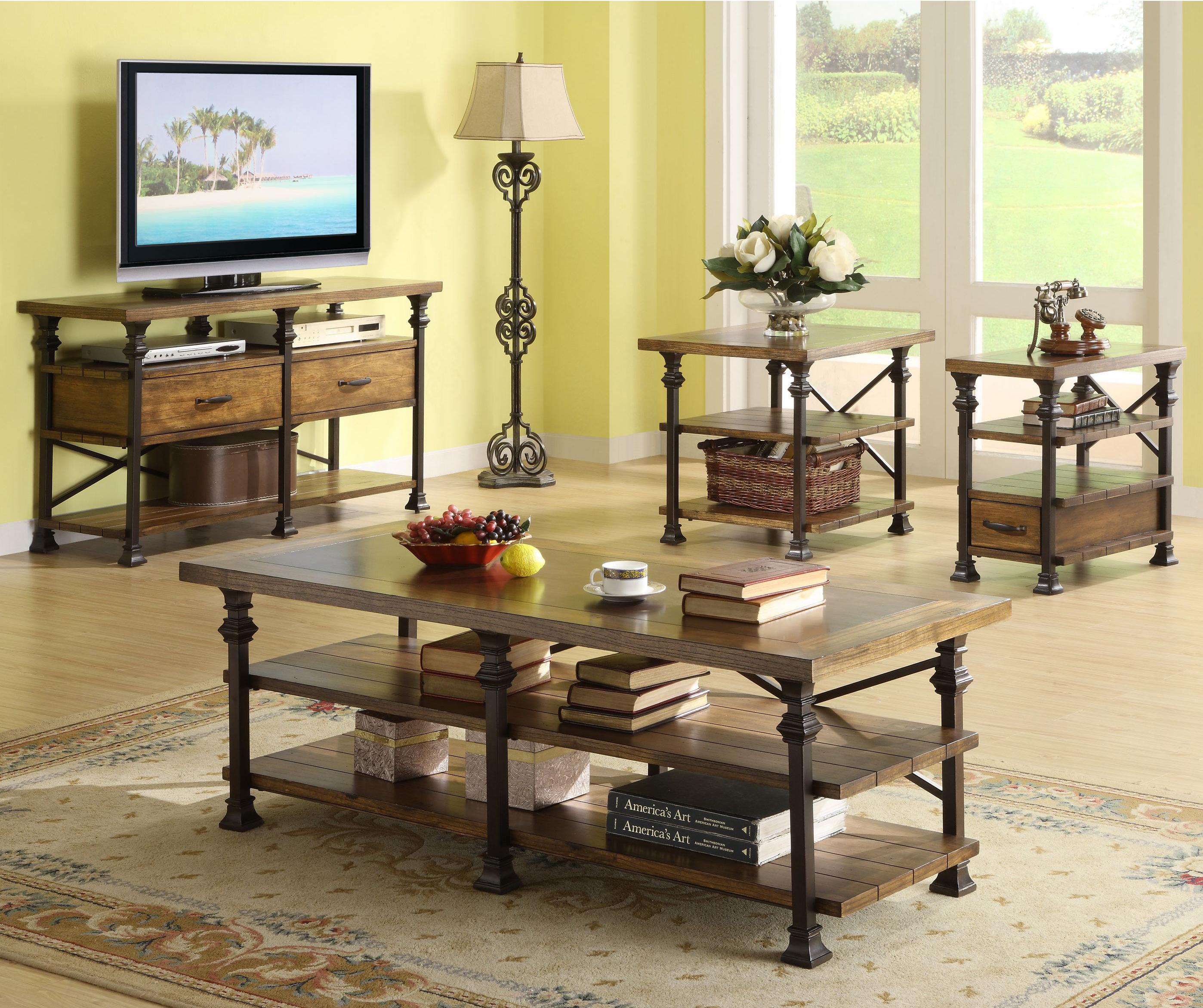 Riverside Furniture Lennox Street Console Table with Metal Legs